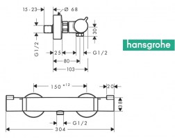 TERMOSTATICA DUCHA ECOSTAT COMFORT HANSGROHE